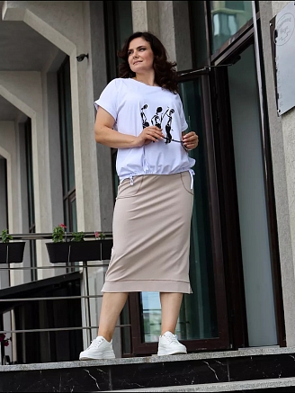 Женская юбка двухнитка / Сухая роза