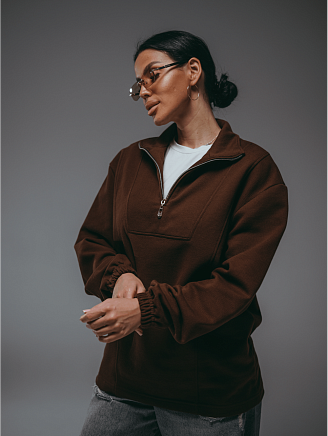 Женский свитшот Брамея / Коричневый