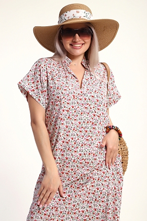 Женское платье 32746 / цветы на белом