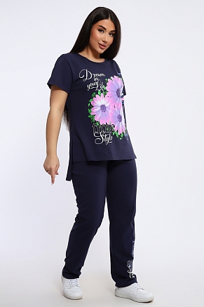 Женский костюм Герберы 646 / Темно-синий