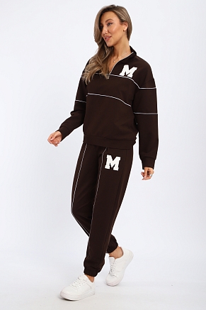 Женский костюм с брюками 74720 / шоколадный