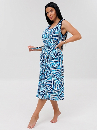 Женский халат Х-137(К) / Голубой (полосы)