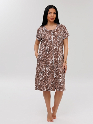 Женский халат Х-95(К) / Шоколадный (цветы)