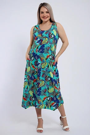 Женский сарафан Тропики 724 / Бирюзовый