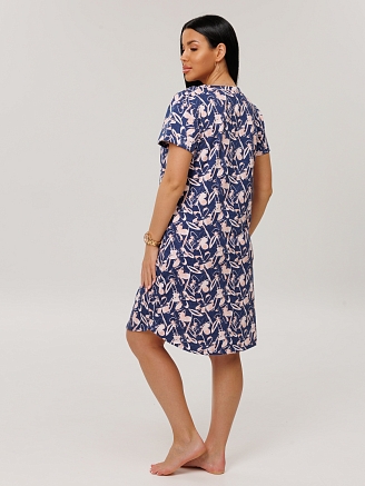 Женский халат Х-156(К) / Джинс (цветы)