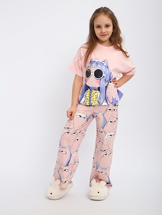 Детская пижама "Друзья" / Розовый