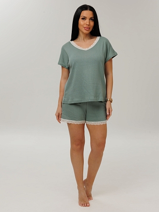 Женская пижама П-115(Трн) / Серо-зеленый