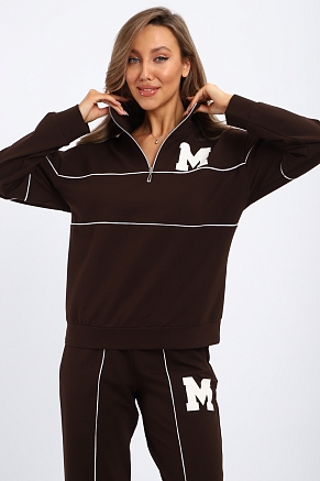 Женский костюм с брюками 74720 / шоколадный