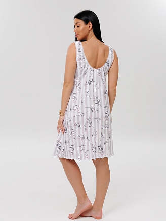 Женская сорочка Сор-113(К) / Серый (цветы)