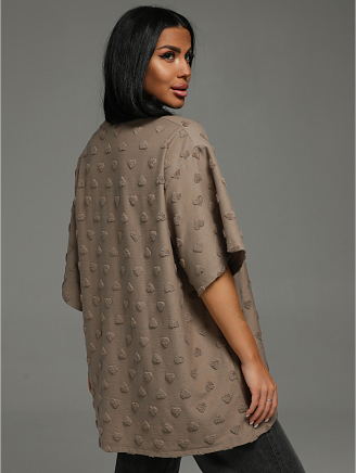 Женская футболка Ирбис / Махра, кофе сердечки