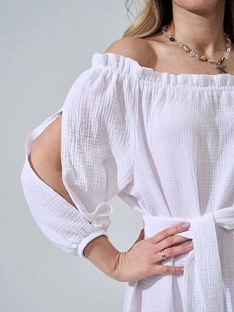 Женское платье "Романтика" 2474-Мус / Белый