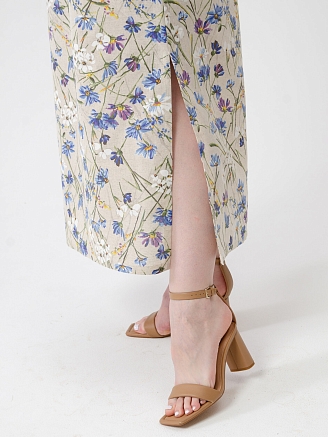 Женское платье "Кострома 2" 1921-П/л / Синий (василек)