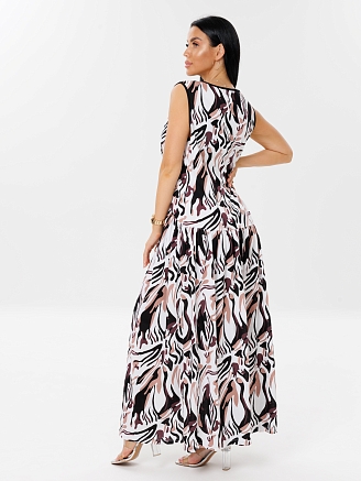 Женское платье Пл-113(К) / Коричневый (узоры)